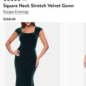 Xscape velvet green gown size 10